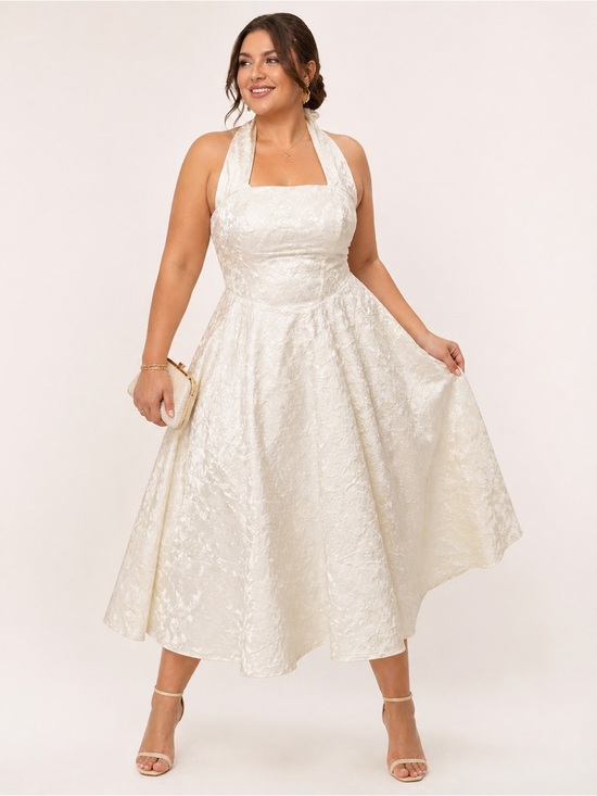 other Dresses & Skirts - Elegant Ivory Halter Midi Dress